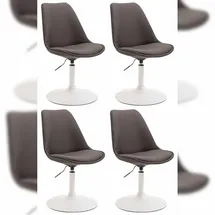 CLP 4er Set Esszimmerstühle Maverick Stoff I höhenverstellbare Lehnstühle I Drehstühle mit Trompetenfuß