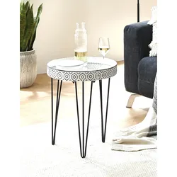 Beistelltisch HAKU, schwarz-weiß (schwarz, weiß, schwarz), B:45cm H:53cm T:45cm, Tische