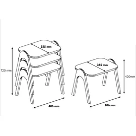 woody fashion Skye Decor, Paris- Paris PRL, Nussbaumfarbe, Couchtische, 42x48,6x35,5 cm, 100% Melaminbeschichtete Partikelplatte