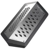 KAI JANUS Reibe, schwarz aus Edelstahl - Abmessung 23,3 x 11 x 5,5 cm mit Auffangbehälter - Küchenreibe Universalreibe mit 2 Seiten