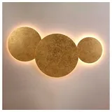 s.luce Cloud indirekte LED Wandleuchte Kombination Wandlampe Wohnzimmerlampe, Farbe:Blattgold, Größe:30/40/50, Dimmen:Phasenanschnitt/-abschnitt (Dimmschalter) / Blattgold / 30/40/50