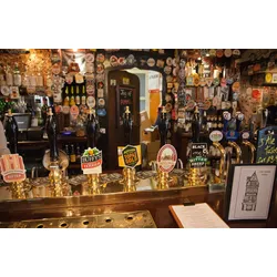Fototapete PAPERMOON "ENGLISH BAR-PUB BISTRO CAFE' BIER RETRO RESTAURANT XXL", bunt, B:4,00m L:2,60m, Vlies, Tapeten