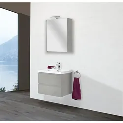 Badmöbel-Set Elai, 610 mm Breite (Ausführung: Badmöbel-Set ELAI Serie MBO Eiche grau Steind. 600mm 2 Auszüge)