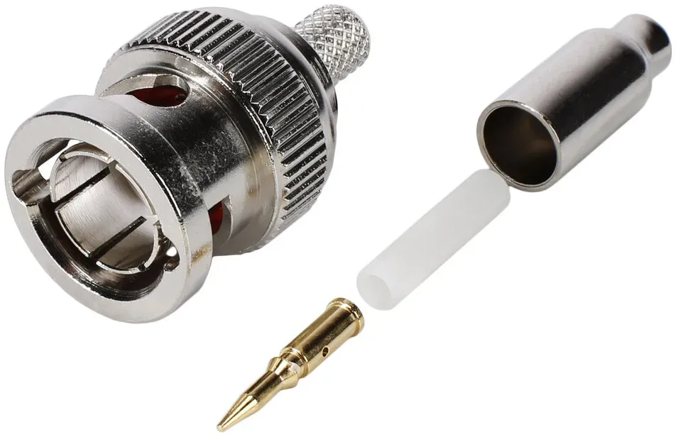 HICON BNC Crimp-Kabelstecker, gerade, nickelfarben