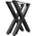 GGM Möbel 2er-Set X Stehtisch Kufen | Schwarz | 2er-Set | Füße: 8x8cm | B58xH105cm | X Bartisch Kufen, Bartisch Kufen