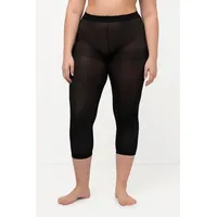 Ulla Popken Damen Strumpf-Capri, Blickdicht, Oberschenkel-Schutz, schwarz, 50/52