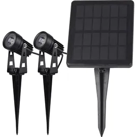 ChiliTec LED Solarstrahler 2er Set, Warmweiß, IP65