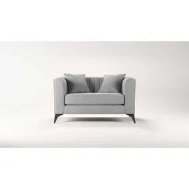 Home Affaire Loveseat HOME AFFAIRE "MATTHEW Loungesessel, Maße B/T/H: 130/86/74 cm", grau (hellgrau), B:130cm H:74cm T:86cm, 100% Polyester, Sessel, incl. Zierkissen, feine Steppung im Rücken, belastbar bis 200kg