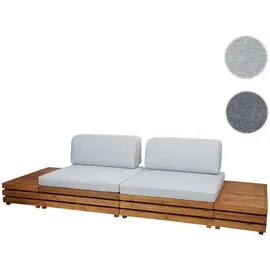 MCW Garten-Garnitur MCW-L28, Lounge-Set Sitzgruppe Lounge-Sessel Sofa, Spun Poly Akazie Holz MVG - Polster hellgrau