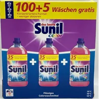 Sunil Colorwaschmittel flüssig für 105 Waschladungen Bunt-Wäsche - hautverträglich, mikroplastikfrei, vegan - 5,77 l