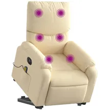 vidaXL Massagesessel elektrisch Polyester 99 x 99 x 99 cm Beige