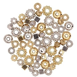 Zwischenteile, silber und gold, 60 Stück
