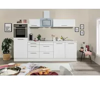 Respekta Premium Küchenzeile RP270HWWBO  (Breite: 270 cm, Weiß, Mit Elektrogeräten)