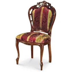 Polsterstuhl im Barock Design Rot Goldfarben gemustert