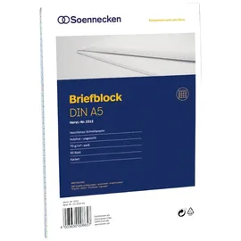 SOENNECKEN Briefblock 2312 DIN A5 70g kariert 50Blatt weiß