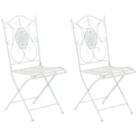CLP Sibell Gartenstuhl 42 x 49 x 91,5 cm weiß 2er Set