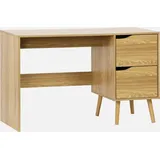 sweeek - Schreibtisch mit 2 Schubladen mit Holzdekor