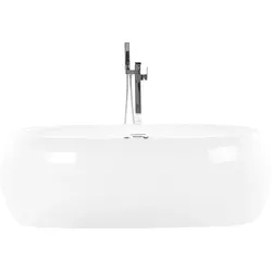 Whirlpool Badewanne freistehend weiß oval mit LED 180 x 100 cm MUSTIQUE