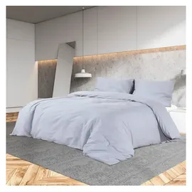 vidaXL Bettwäsche-Set Grau 220 x 240 cm