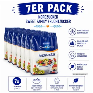 Sweet Family Nordzucker Fruchtzucker, 7er Pack (7 x 500g)