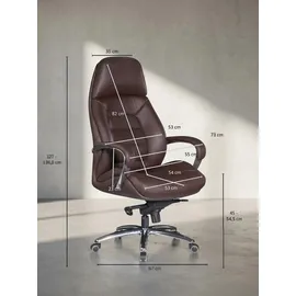 KADIMA DESIGN Chefsessel Echtleder Braun