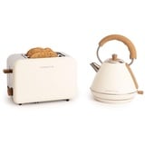 CREATE/PACK TOAST RETRO + KETTLE RETRO M/Toaster Cremeweiß mit Wasserkocher Cremeweiß/Wasserkocher 1L