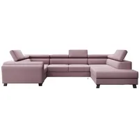 Luxusbetten24 Schlafsofa Designer Sofa Emilio, mit Schlaf- und Klappfunktion rosa