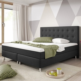 Inter Boxspringbett - anthrazit - H3 - 180x200 cm