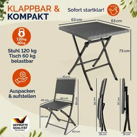 CASARIA Balkonset 3-tlg. Anthrazit/Grau