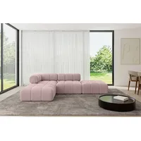 altdecor Modulares Sofa Ecksofa in L-Form - Kerru-L1 - 285x190x70 cm Rosa universal, links/rechts Corner modular Sofa Eckcouch Couch Wohnlandschaft... - Rosa