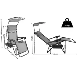 gartenundmoebel.de Gartenliege 64 x 0 x 133 cm Rot