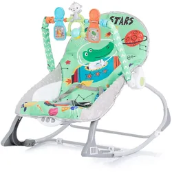 Chipolino Babywippe Baby Spa 2 in 1 elektrisch Stuhl Schaukelfunktion Spielbogen grün
