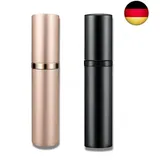 VVGAOGES Parfümzerstäuber Nachfüllbar,Parfum Zerstäuber für Unterwegs,Reiseflaschen zum Befüllen,Sprühflasche Klein für Parfum,Parfümflaschen Leer für Reise 5ml (Schwarz&Roségold)