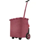 reisenthel carrycruiser Twist Maroon – Tragbarer Einkaufstrolley mit stabilem Aluminiumrahmen, Schultergurt und herausnehmbarer Netz-Innentasche – Aus wasserabweisendem Material - Mittelgroße
