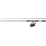 Abu Garcia Cardinal X Spinnruten- und Rollen-Combo - Spinnfisch-Setup für Forelle, Barsch, Lachs, Hecht, Black/Red, 2.13 m |10-30 g