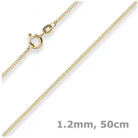 Schmuck Krone Goldkette 1,2mm Panzerkette aus 333 Gelbgold 50cm, Gold 333 goldfarben