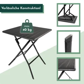 Lemodo Klapptisch 62 x 62 x 10 cm Schwarz