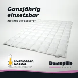 DUNLOPILLO Daunenbettdecke DUNLOPILLO "Balance, "NEUHEIT" Bettdecke in 135x200 cm & weitere Größen", weiß, B:155cm L:220cm, Bezug: 100% Baumwolle. Füllung: 90% Entendaune, 10% Entenfeder, Bettdecken, Hergestellt in Deutschland