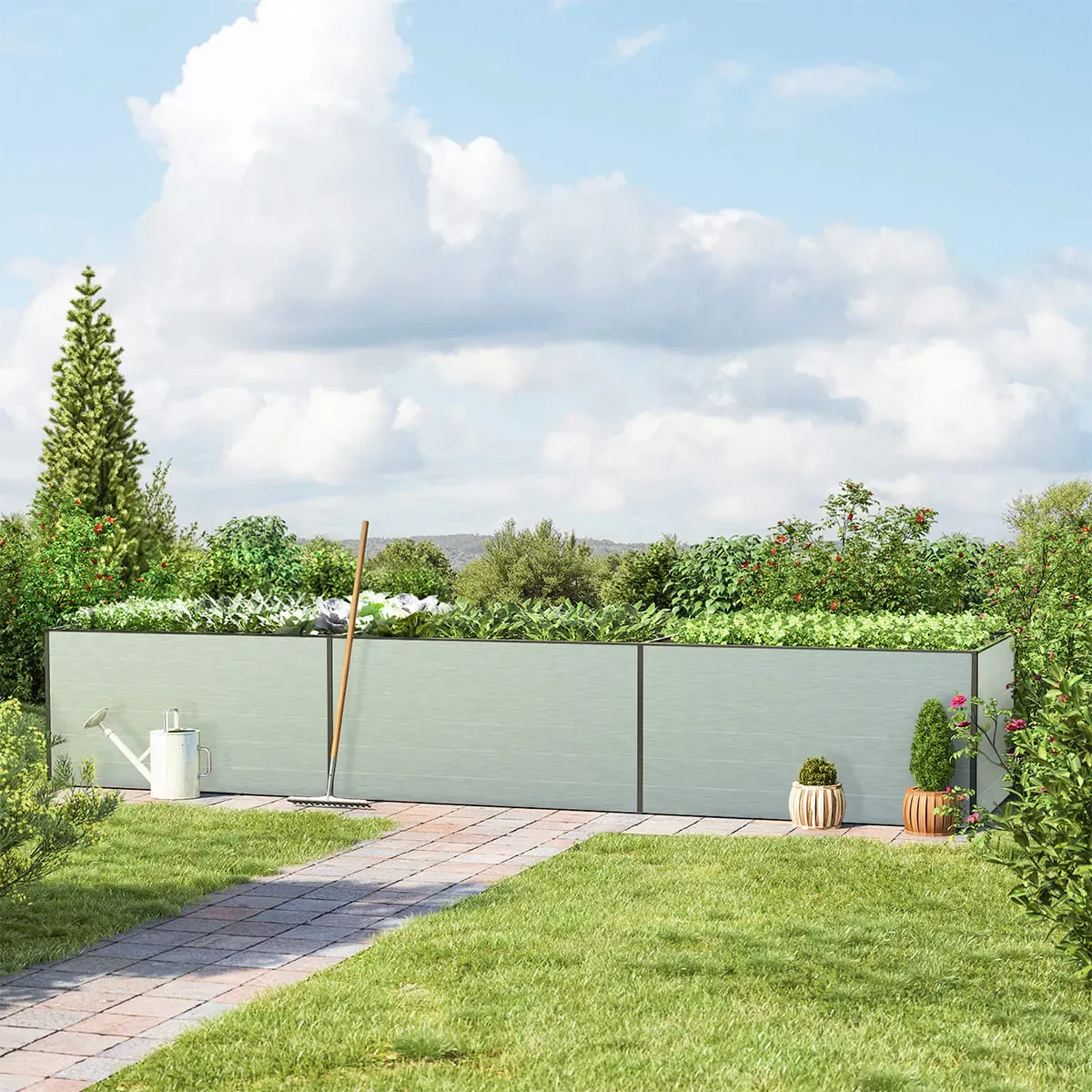 GFP Kingsize 444 x 77 x 77 cm Hochbeet, Aluminium eloxiert - (GFPV00419)