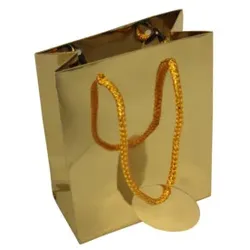 Geschenktragetasche Uni Lack gold 51494 14,5x11,5x6cm