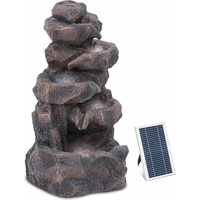 Hillvert Solar Gartenbrunnen - mehrstufige Felsenformation - LED-Beleuchtung