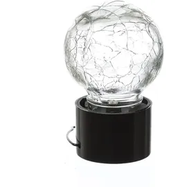 MARELIDA LED Solar Hängeleuchte CRACKLE Bruchglas-Optik Kugelleuchte H: 9cm
