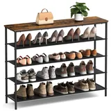 VASAGLE Schuhregal 120 x 88,5 x 30 cm schwarz / schwarz