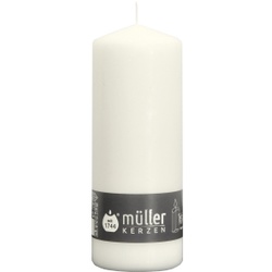 Müller Kerzen Stumpenkerze, weiß, Hochwertige Stumpenkerze mit gleichmäßigem Abbrand, 1 Packung = 6 Stück, (Ø x H): 70 x 180 mm