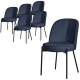 ML-DESIGN Polsterstuhl Esszimmerstühle mit Rückenlehne moderne Design Lounge Küchenstühle (6 St), Esstischstühle 6er Set Dunkelblau Küchenstuhl Polyester bis 120 kg blau