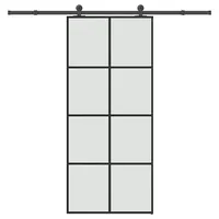 vidaXL Schiebetür mit Beschlag 90x205 cm ESG-Glas & Aluminium