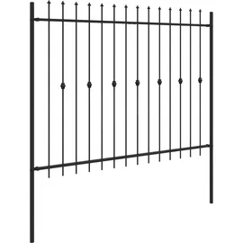 vidaXL Spießzaun 200 x 200 cm Schwarz/Stahl
