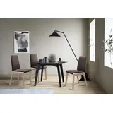 Polsterstuhl STRESSLESS "Laurel", braun (chocolate paloma, eiche natur), B:57cm H:92cm T:59cm, Leder PALOMA: PALOMA ist ein durchgefärbtes Semianilin-Möbelleder mit natürlicher Narbung., Stühle, Polsterstuhl, Low Back, Größe L, mit abgerundeten Beinen in Eiche natur