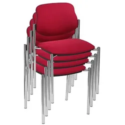 4 Nowy Styl Besucherstühle Styl STYL CHROM C-29 4ER bordeaux Stoff
