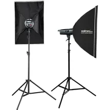 walimex pro Emerger 200 Set Double 2 Studioblitze mit Softboxen